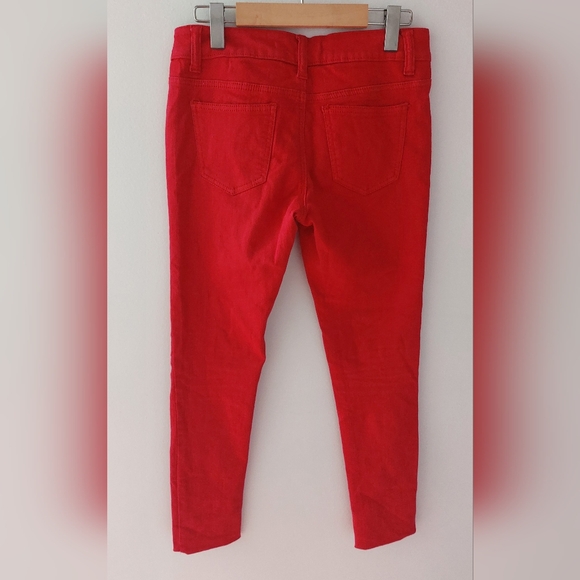 Red denim pants for women - Picture 3 of 4